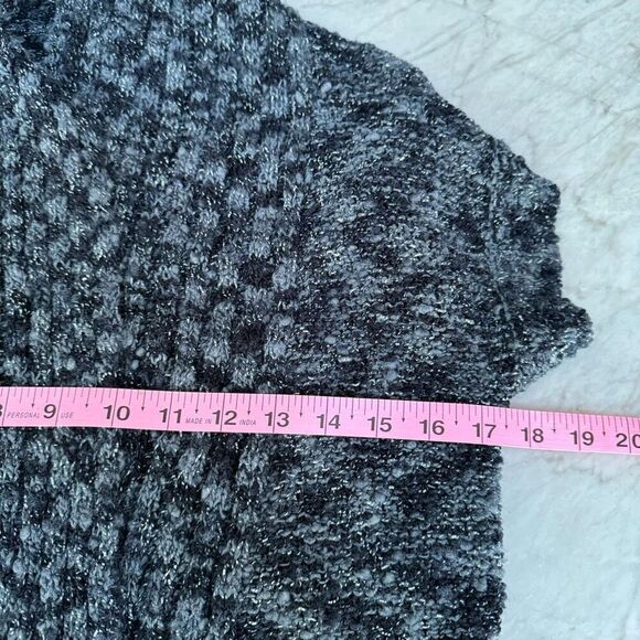Cache Blue/grey Wool Knit Open Front Draped Cardigan Sweater Vintage size XS - Picture 5 of 6